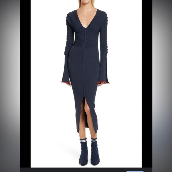 Opening Ceremony Criss Cross Ribbed-knit Midi Dress - Picture 1 of 15